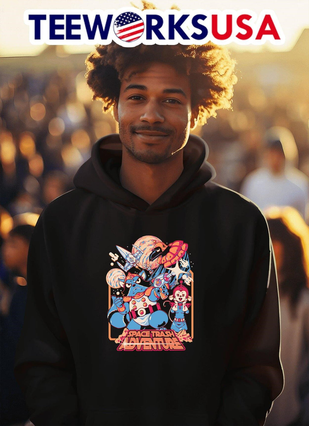 Space trash adventure - Adult & Kids T-Shirts, Sweatshirts & Hoodies apparel design preview 2