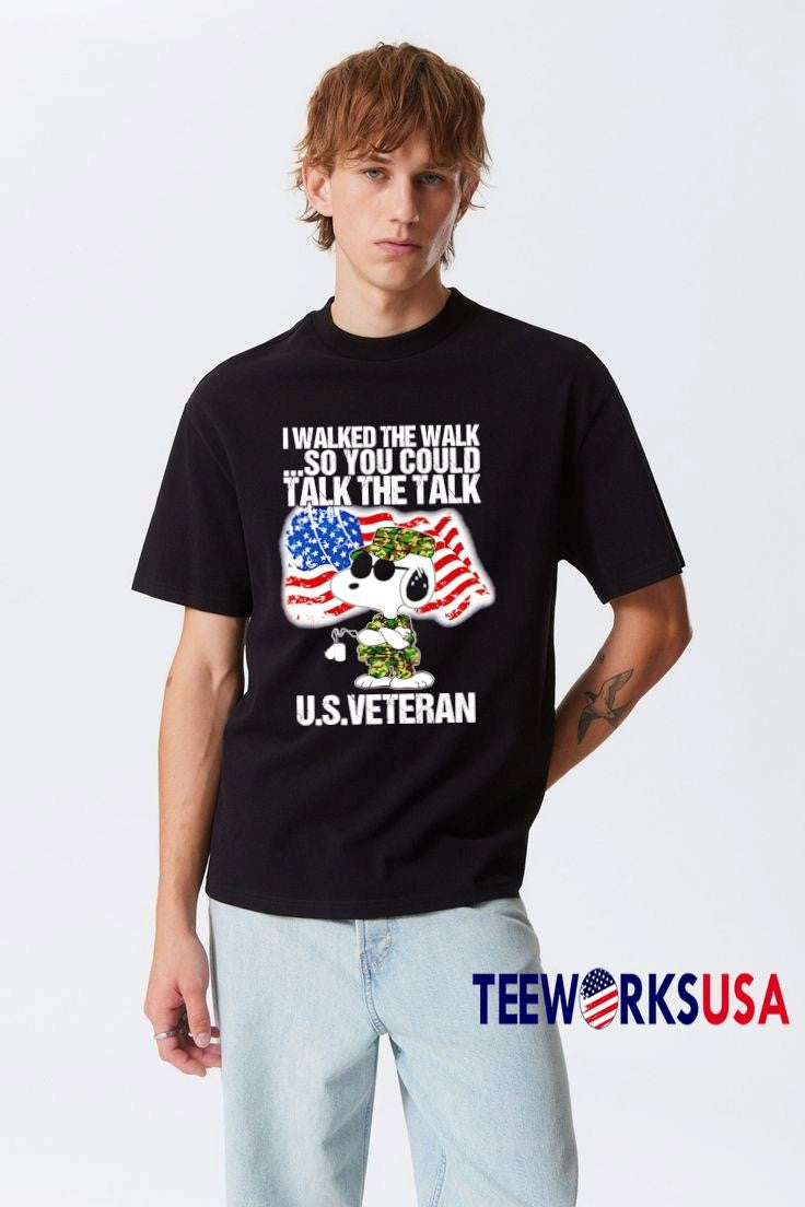 Nice Snoopy I walked the walk so you could talk u.s - Adult & Kids T-Shirts, Sweatshirts & Hoodies apparel design preview 3