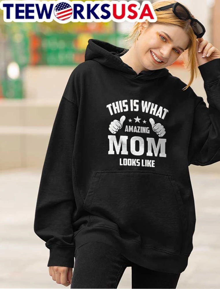 This Is What Amazing Mom Looks Like Two Hands Thumbs - Adult & Kids T-Shirts, Sweatshirts & Hoodies apparel design preview 4