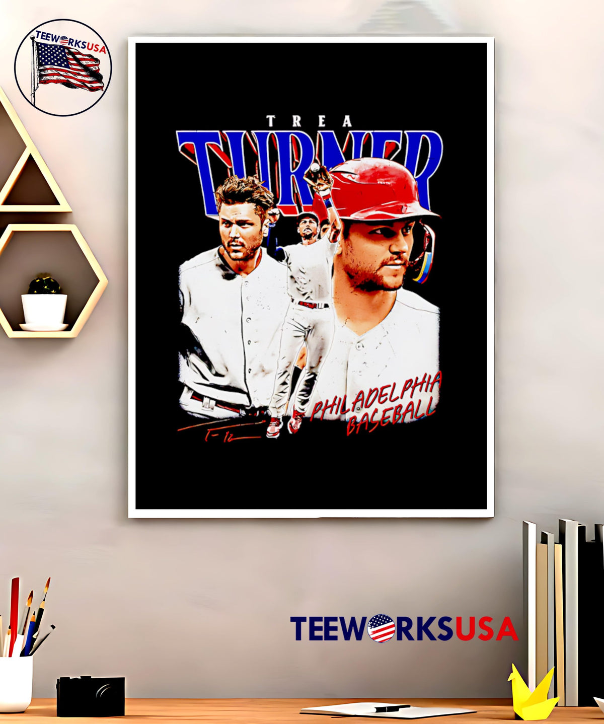 Trea Turner Philadelphia Vintage - Adult & Kids T-Shirts, Sweatshirts & Hoodies apparel design preview 5
