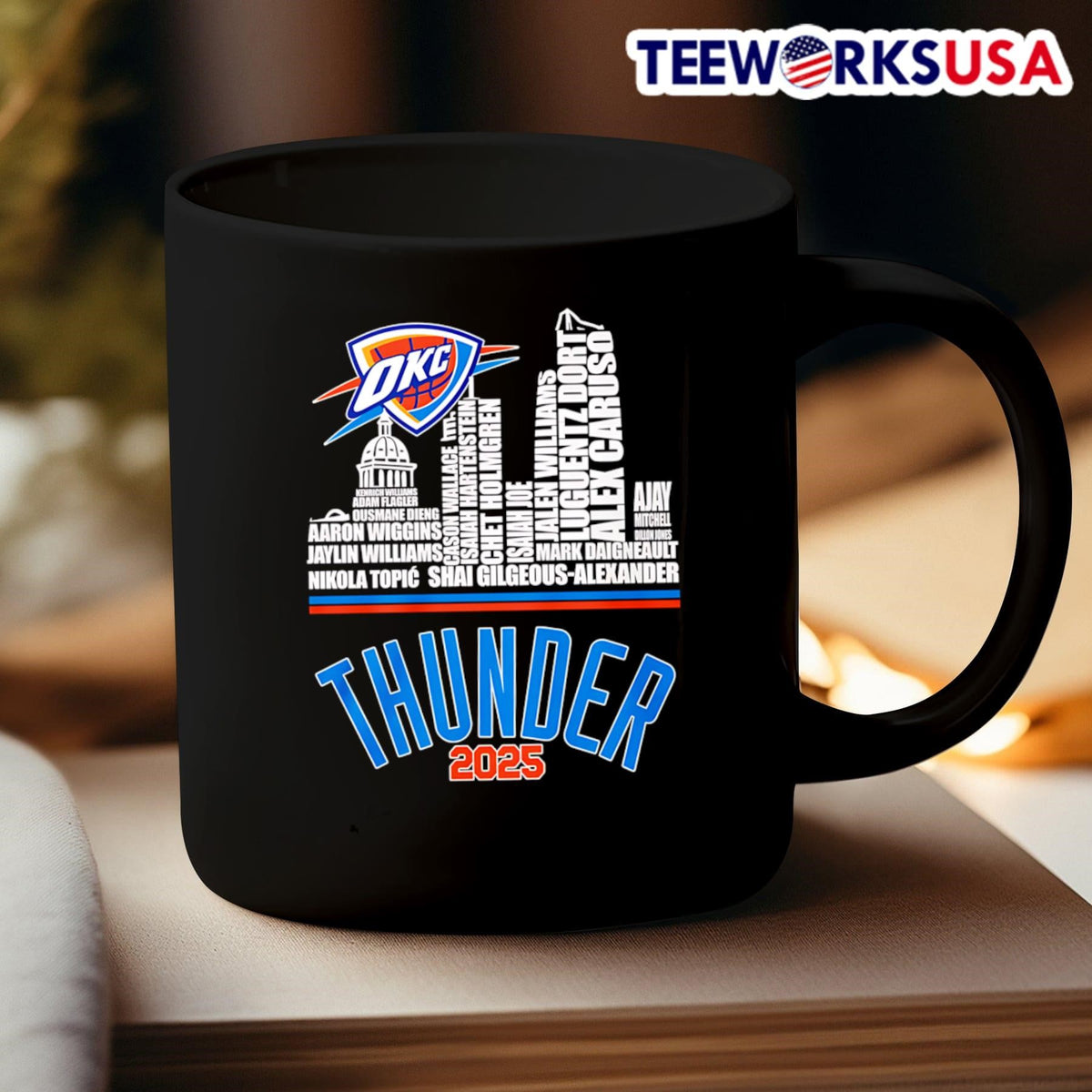 Skyline name OKC Thunder 2025 - Adult & Kids T-Shirts, Sweatshirts & Hoodies apparel design preview 3