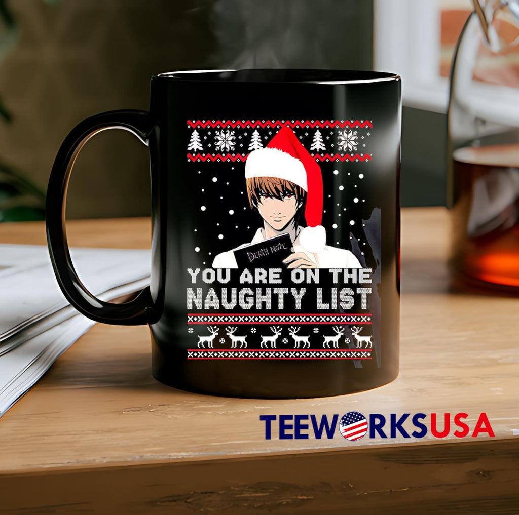 Death Note You Are On The Naughty List ugly christmas - Adult & Kids T-Shirts, Sweatshirts & Hoodies apparel design preview 2