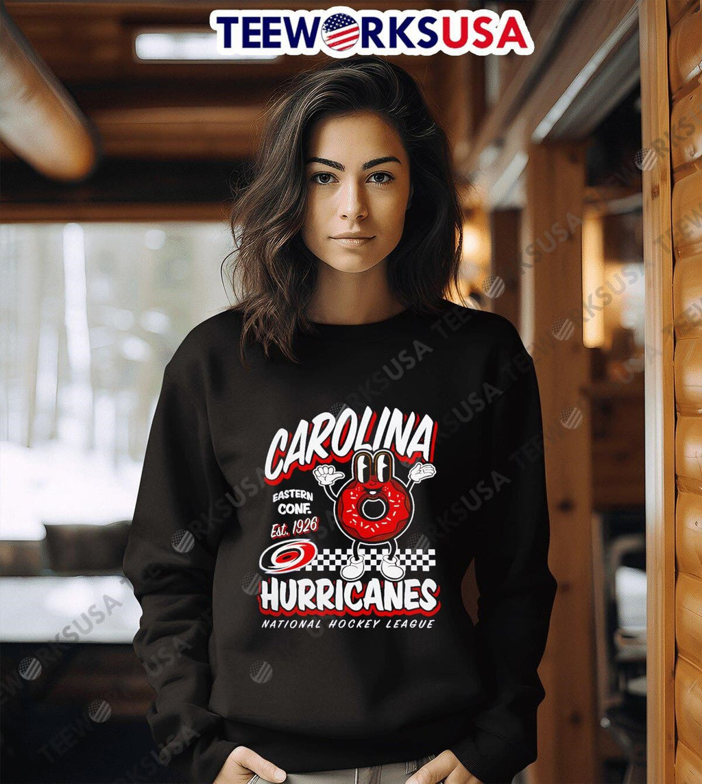 Mitchell Ness Carolina Hurricanes Black Local Food - Adult & Kids T-Shirts, Sweatshirts & Hoodies apparel design preview 6