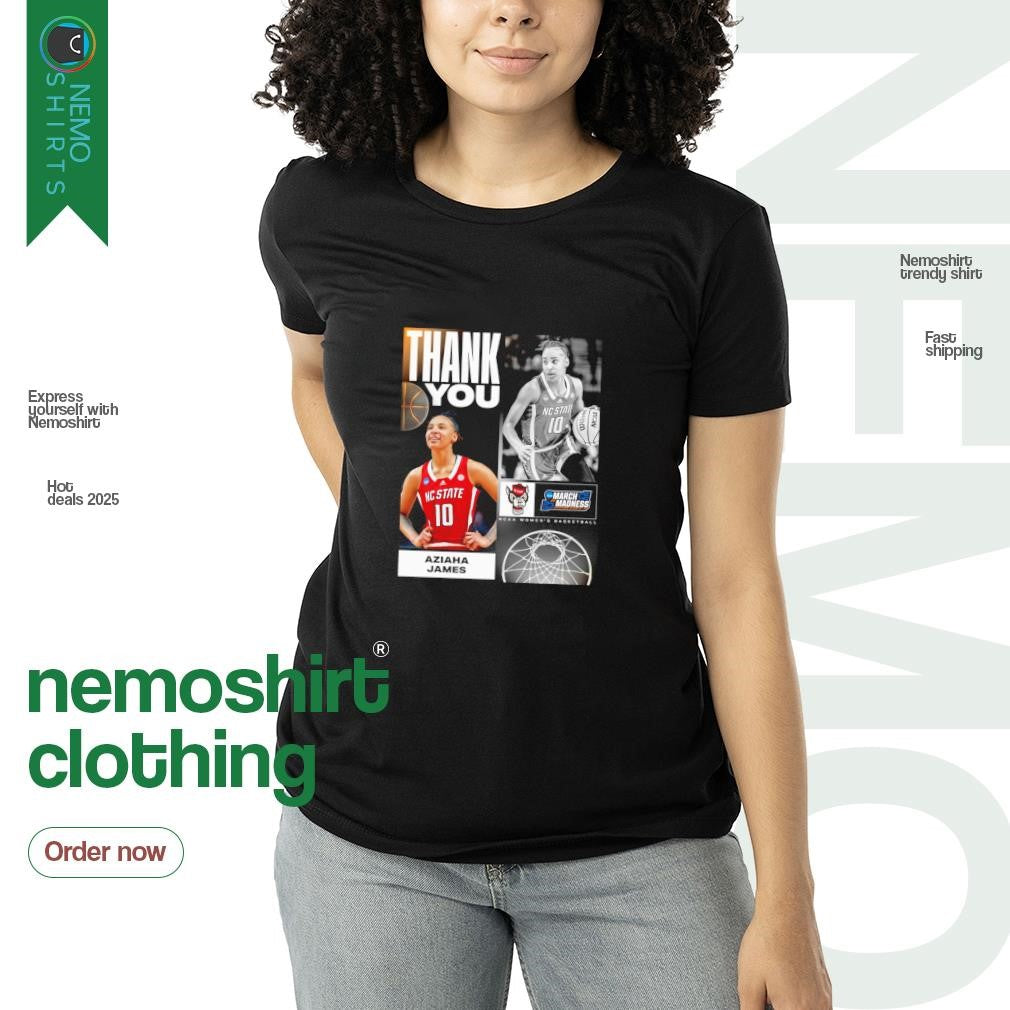 Aziaha James NC State Wolfpack thank you 2025 March - Adult & Kids T-Shirts, Sweatshirts & Hoodies apparel design preview 3