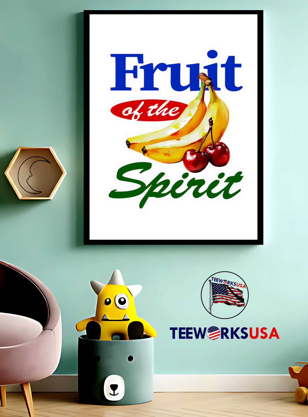 Fruit of the Spirit Banana and Cherry - Adult & Kids T-Shirts, Sweatshirts & Hoodies apparel design preview 3