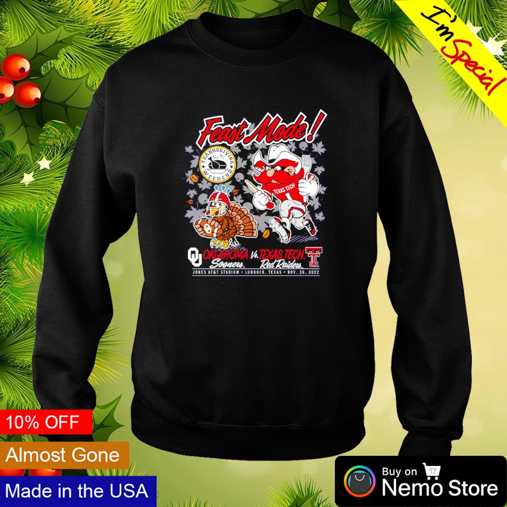 Texas Tech Red Raiders vs Oklahoma Sooners feast mode - Adult & Kids T-Shirts, Sweatshirts & Hoodies apparel design preview 4