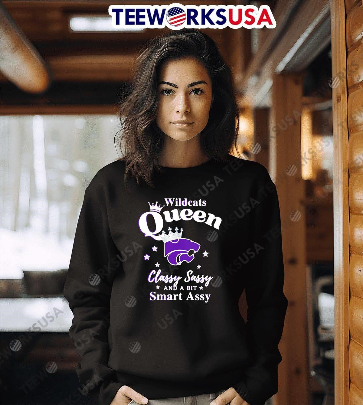 Kansas State Wildcats Queen classy sassy and a bit - Adult & Kids T-Shirts, Sweatshirts & Hoodies apparel design preview 6