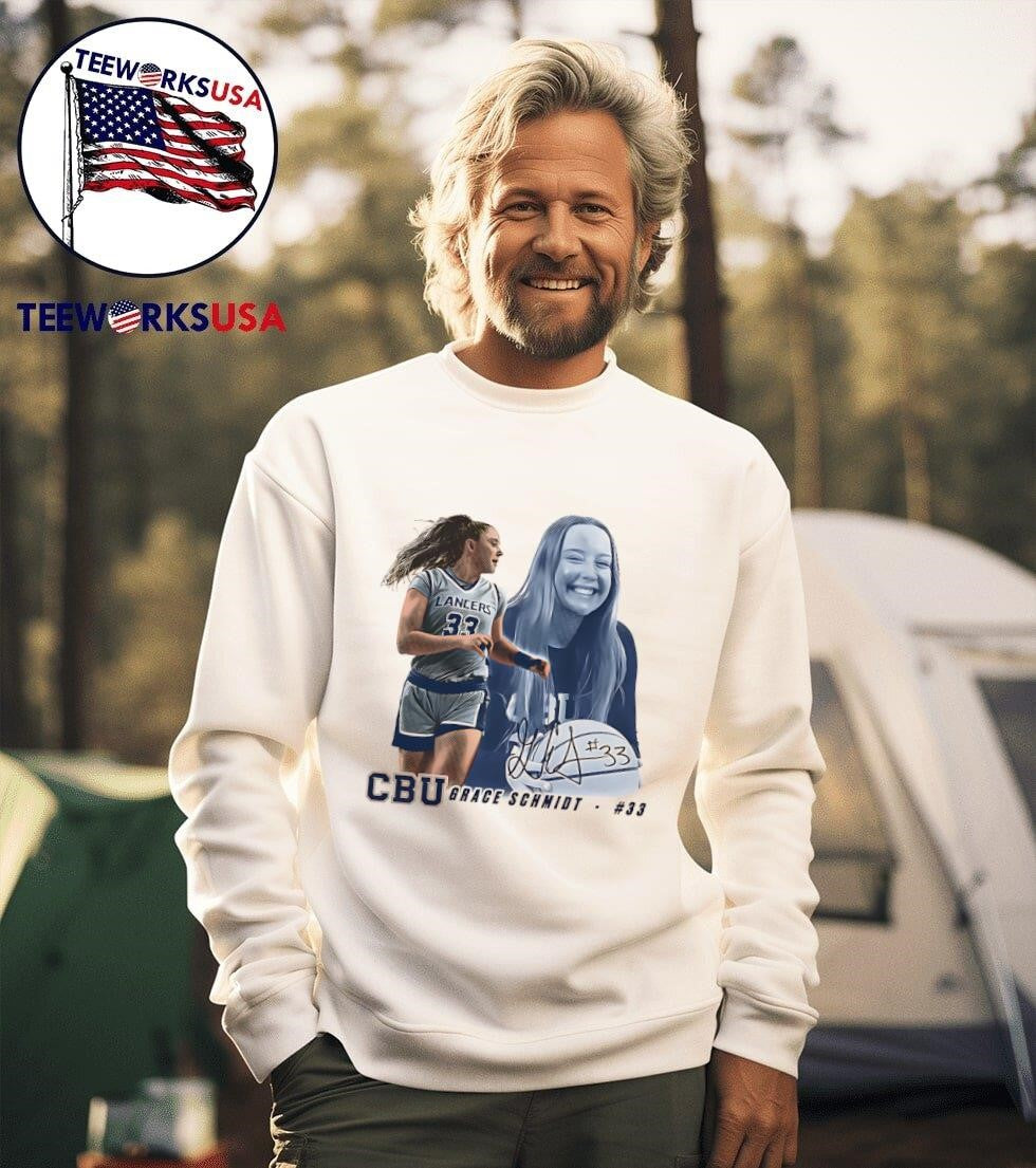 Grace Schmidt Cal Baptist portrait - Adult & Kids T-Shirts, Sweatshirts & Hoodies apparel design preview 3