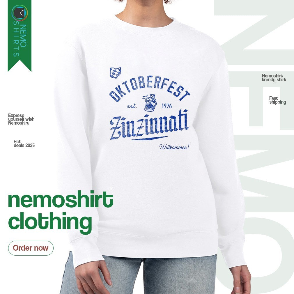Oktoberfest zinzinnati willkommen est 1976 - Adult & Kids T-Shirts, Sweatshirts & Hoodies apparel design preview 4