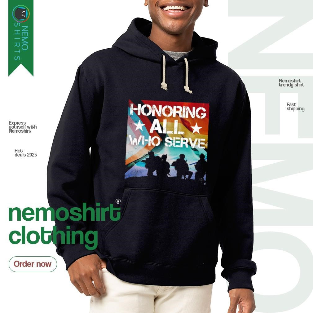 Honoring all who serve LGBTQ - Adult & Kids T-Shirts, Sweatshirts & Hoodies apparel design preview 2