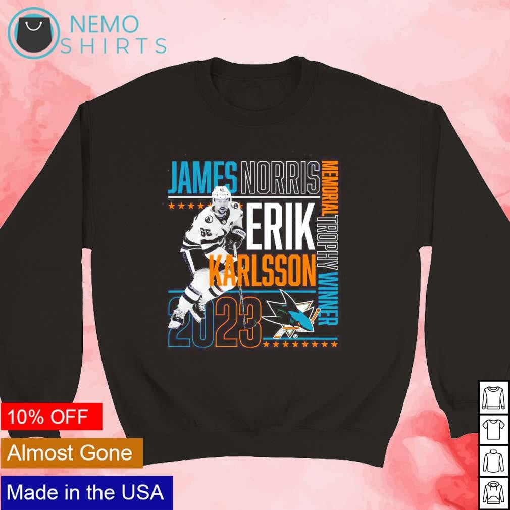 Erik Karlsson San Jose Sharks 2023 James Norris - Adult & Kids T-Shirts, Sweatshirts & Hoodies apparel design preview 3