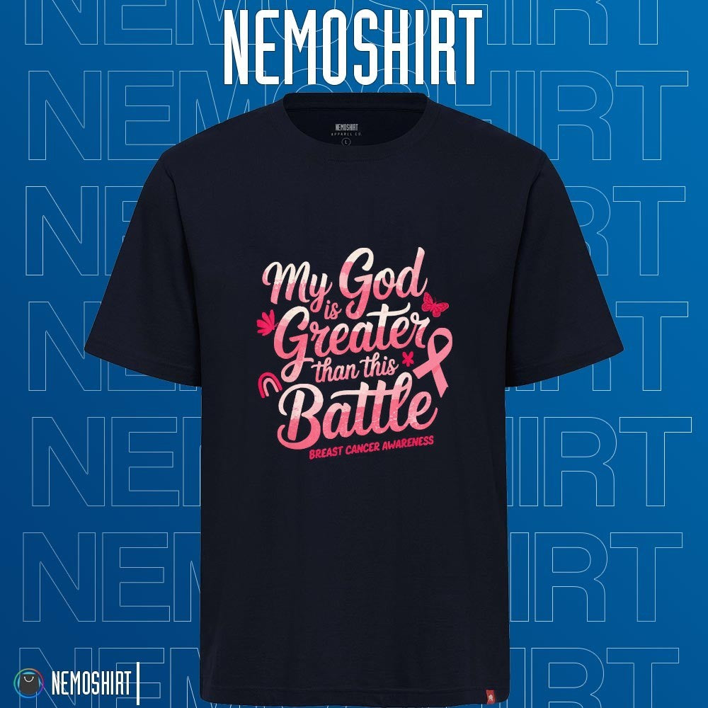 My God is greater than this battle breast cancer - Adult & Kids T-Shirts, Sweatshirts & Hoodies apparel design preview 1