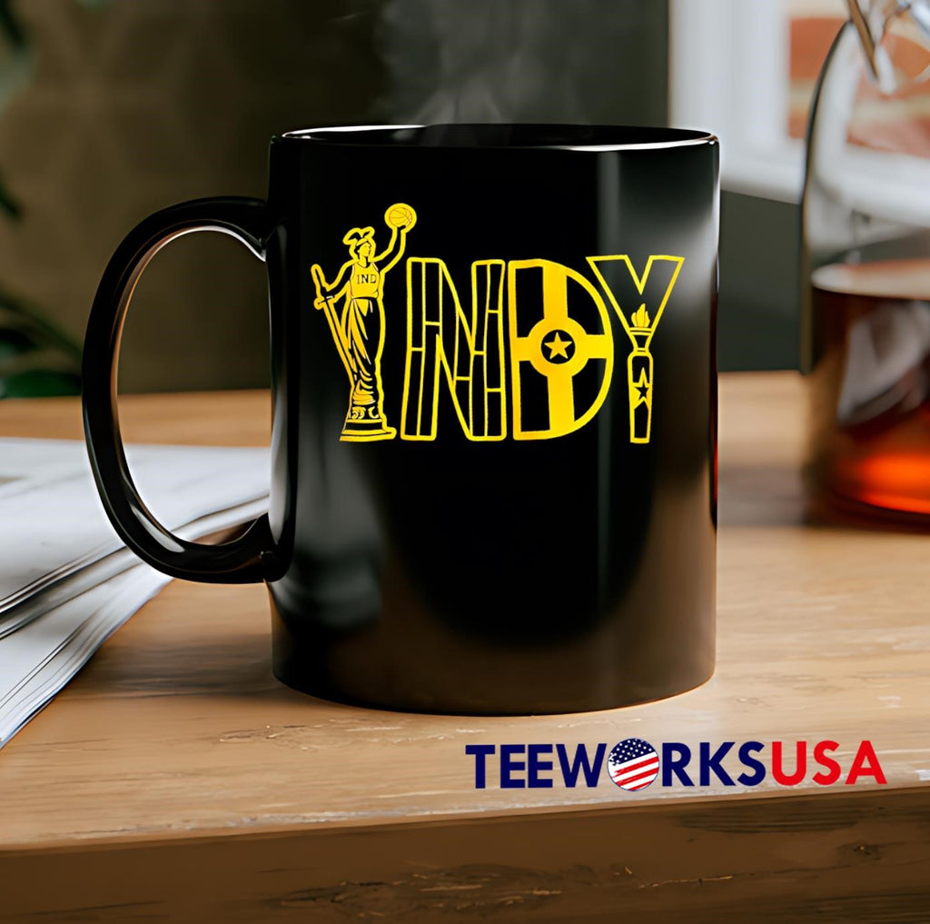 Basketball Statue INDY Yellow Star Torch Graphic - Adult & Kids T-Shirts, Sweatshirts & Hoodies apparel design preview 2
