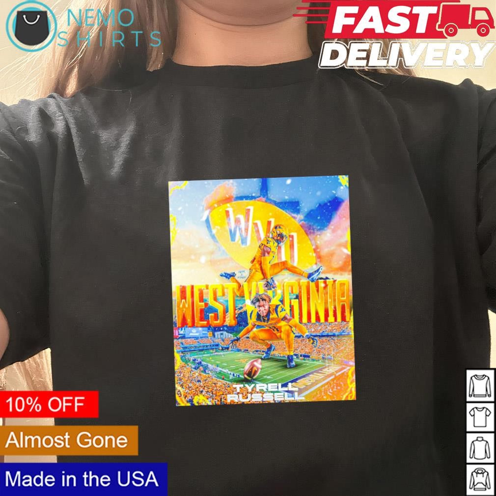 Tyrell Russell flipped commitment to West Virginia - Adult & Kids T-Shirts, Sweatshirts & Hoodies apparel design preview 3