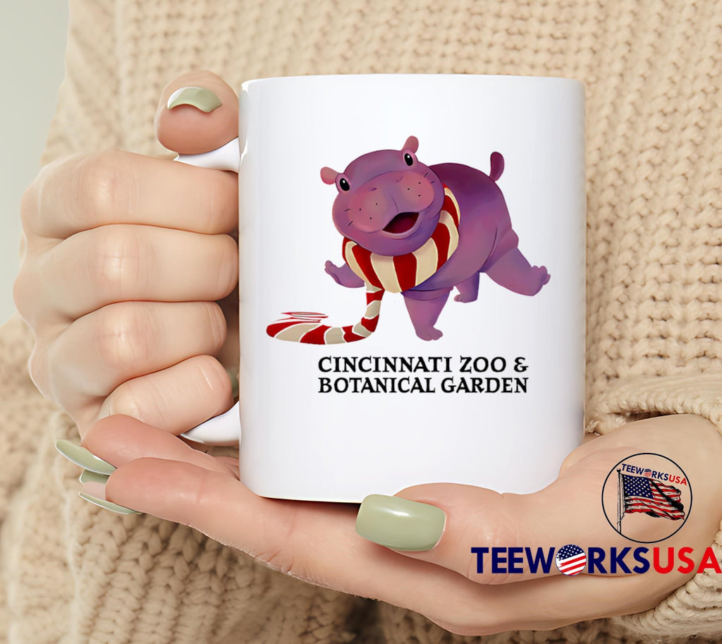 Moo Deng pink Cincinnati Zoo and Botanical Garden - Adult & Kids T-Shirts, Sweatshirts & Hoodies apparel design preview 6