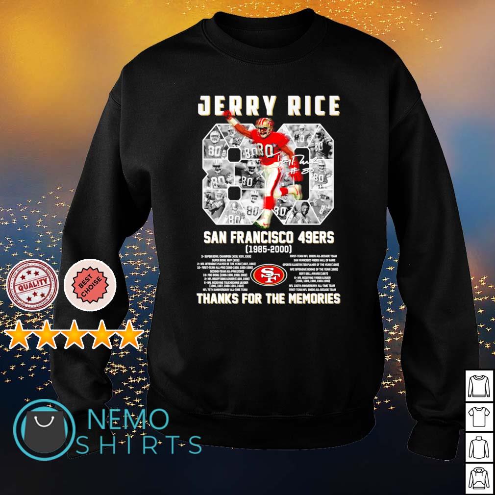 San Francisco 49ers Jerry Rice 1985 2000 thanks for - Adult & Kids T-Shirts, Sweatshirts & Hoodies apparel design preview 4