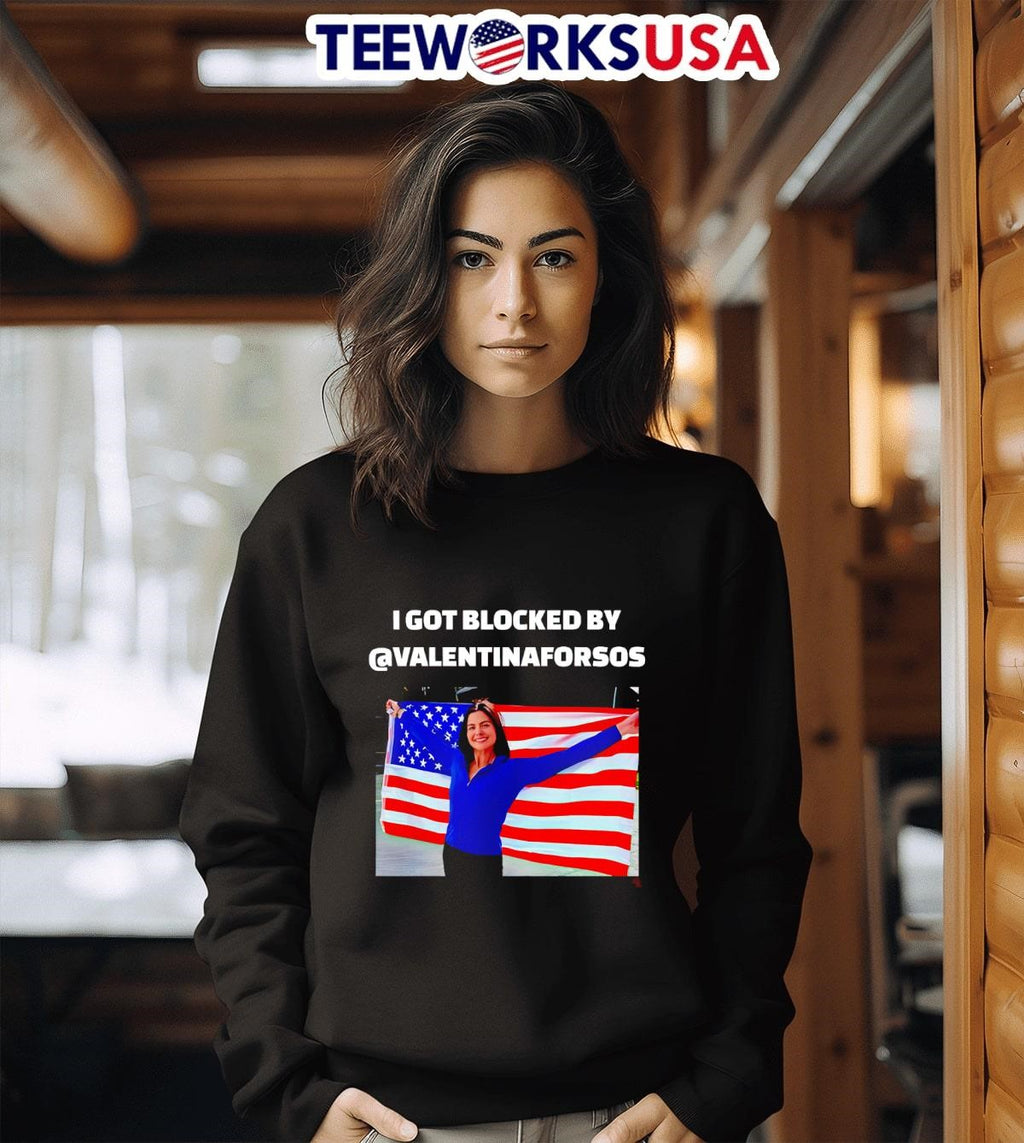 I Got Blocked By Valentinaforsos flag USA - Adult & Kids T-Shirts, Sweatshirts & Hoodies apparel design preview 3