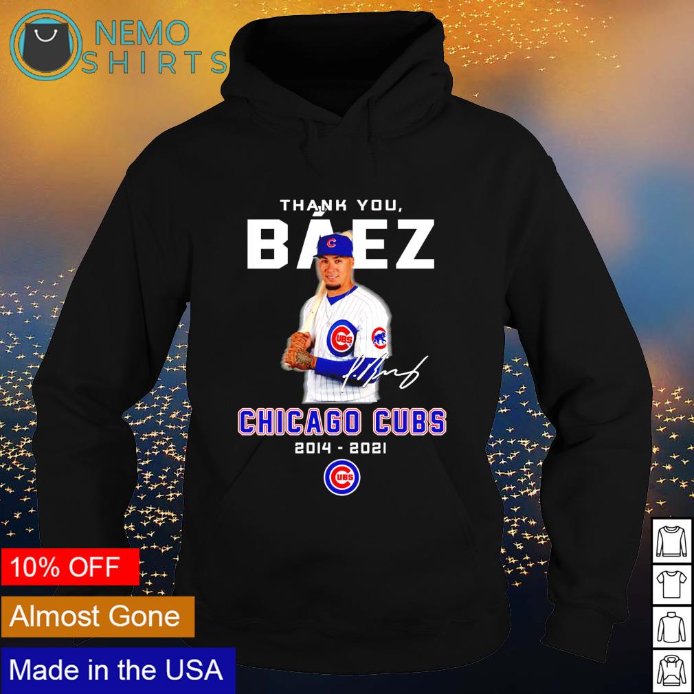 Thank you Baez Chicago Cubs 2014 2021 signature - Adult & Kids T-Shirts, Sweatshirts & Hoodies apparel design preview 2