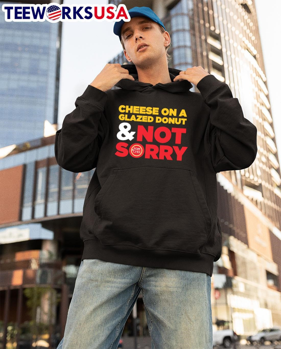 Cheese On A Glazed Donut And Not Sorry - Adult & Kids T-Shirts, Sweatshirts & Hoodies apparel design preview 3