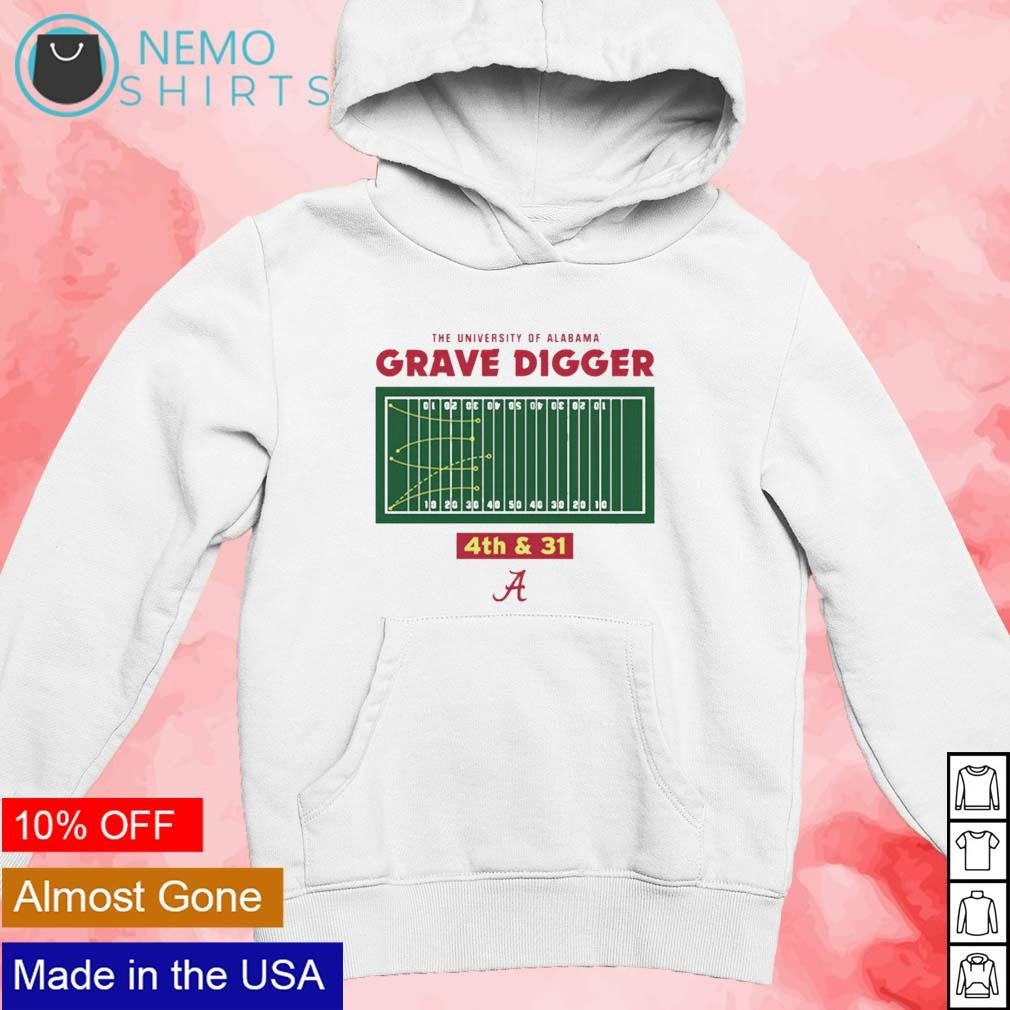 Alabama Crimson Tide grave digger 4th and 31 - Adult & Kids T-Shirts, Sweatshirts & Hoodies apparel design preview 2