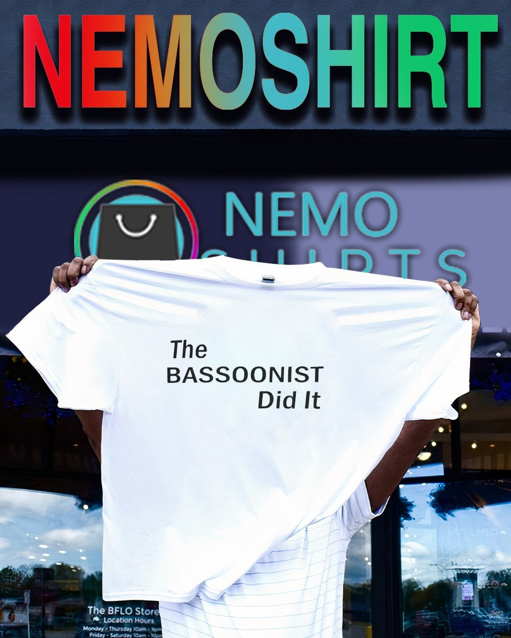 The bassoonist did it only murders in building - Adult & Kids T-Shirts, Sweatshirts & Hoodies apparel design preview 1