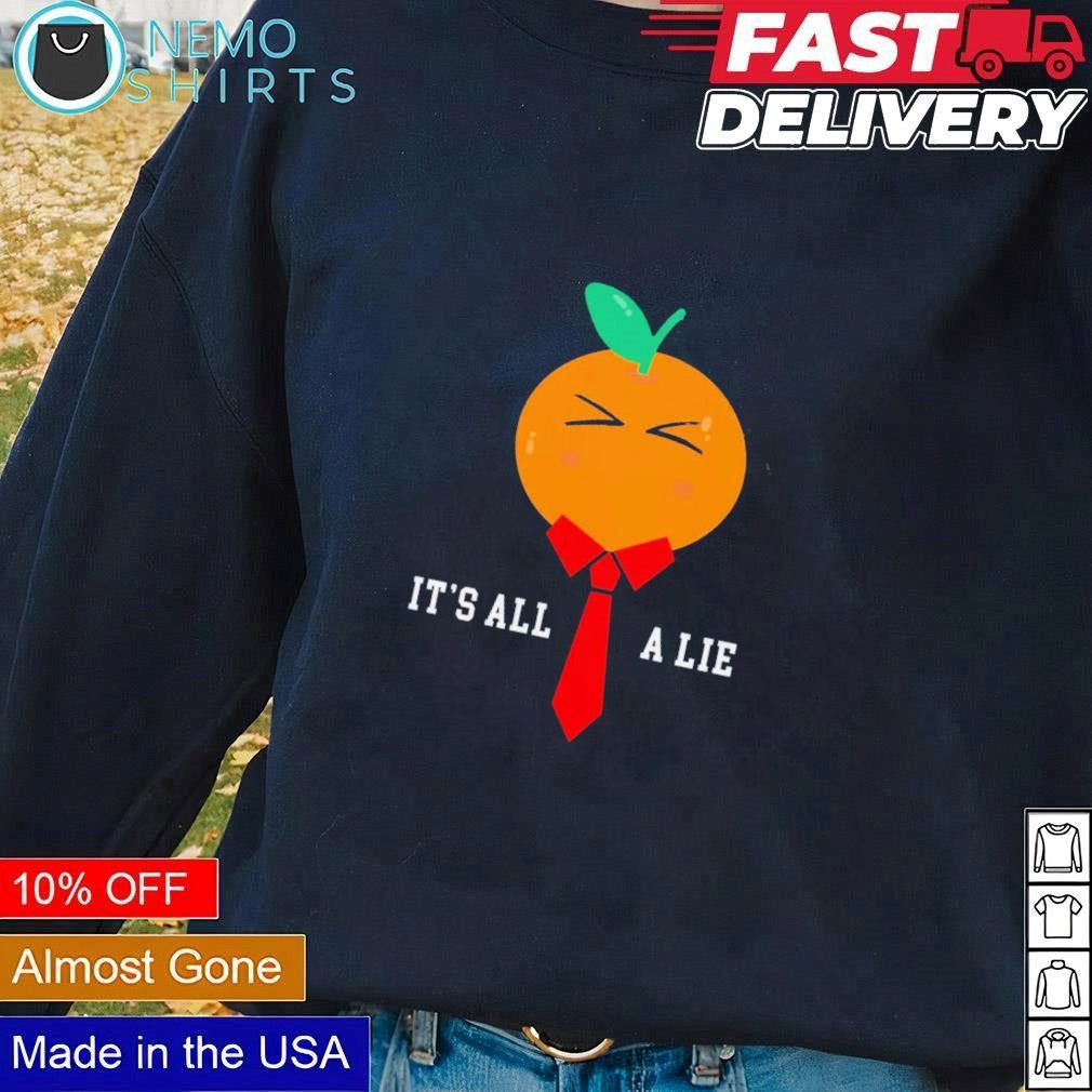 Orange Trump it's all a lie - Adult & Kids T-Shirts, Sweatshirts & Hoodies apparel design preview 1