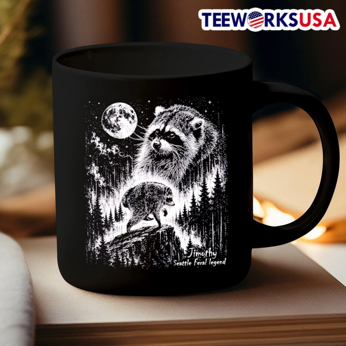 Vintage Jimothy Raccoon - Adult & Kids T-Shirts, Sweatshirts & Hoodies apparel design preview 3