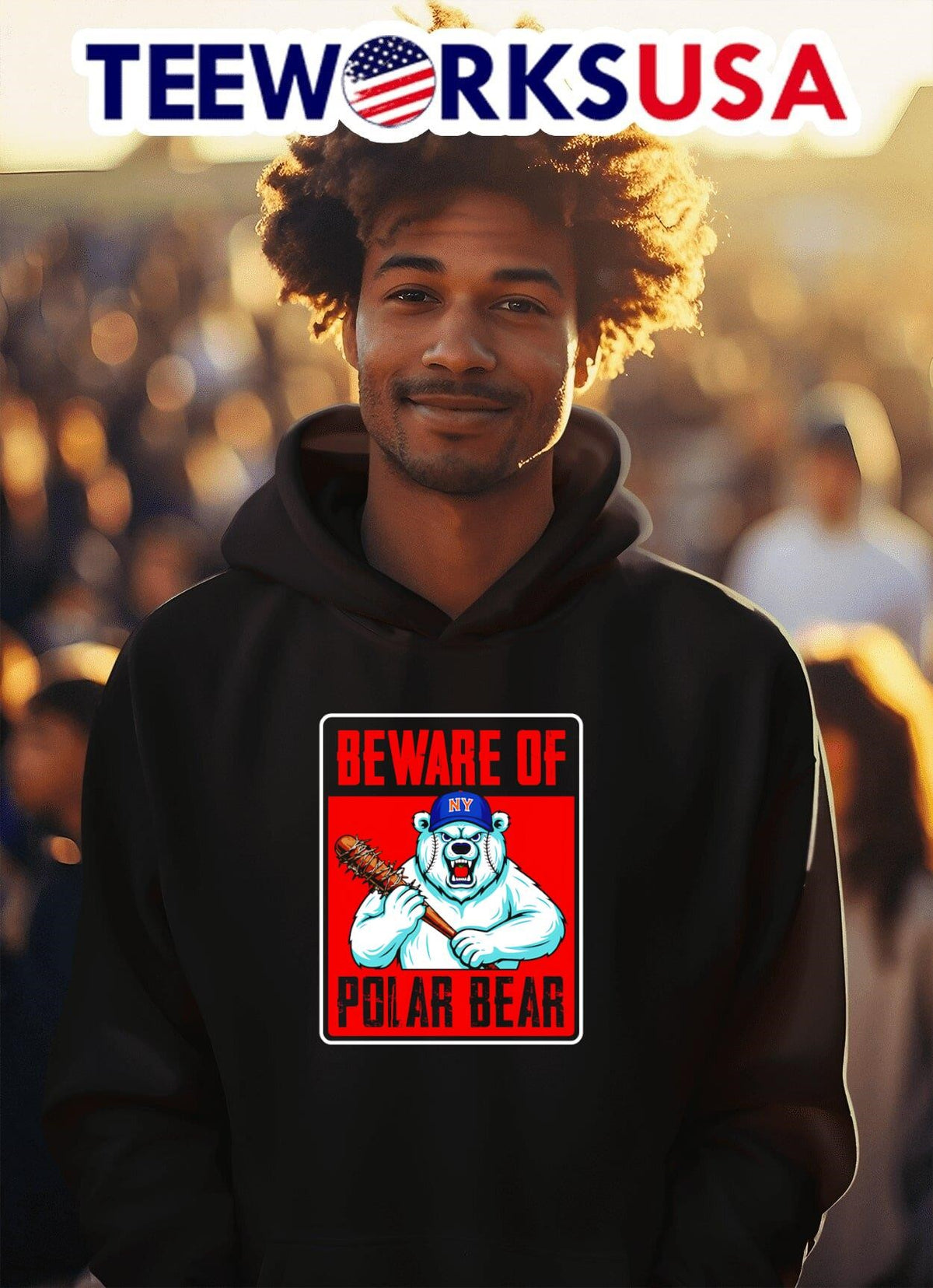 Beware of Polar bear - Adult & Kids T-Shirts, Sweatshirts & Hoodies apparel design preview 2