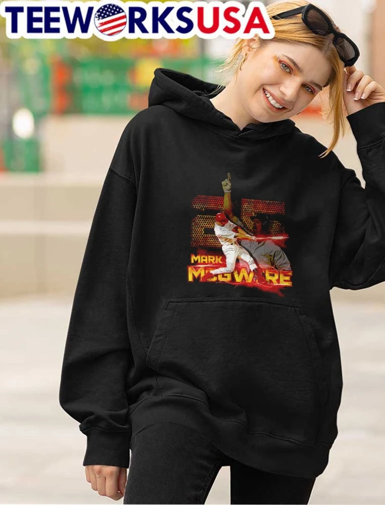 Mark Mcgwire Baseball Player Swinging Bat Red - Adult & Kids T-Shirts, Sweatshirts & Hoodies apparel design preview 4