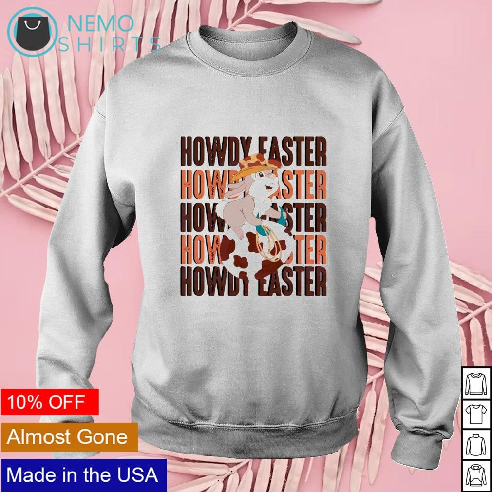 Howdy easter cowboy bunny - Adult & Kids T-Shirts, Sweatshirts & Hoodies apparel design preview 3