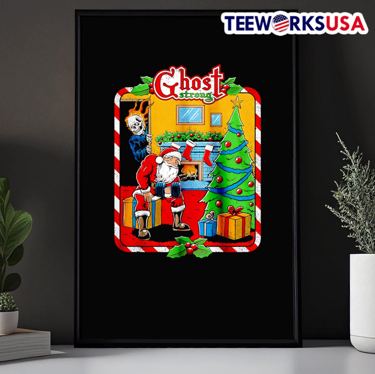 Ghost strong Santa Claus - Adult & Kids T-Shirts, Sweatshirts & Hoodies apparel design preview 5