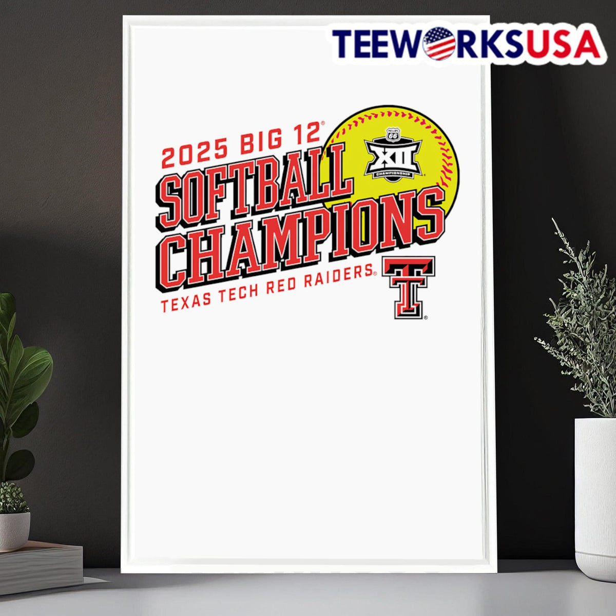 Texas Tech Red Raiders 2025 Big 12 Softball - Adult & Kids T-Shirts, Sweatshirts & Hoodies apparel design preview 6
