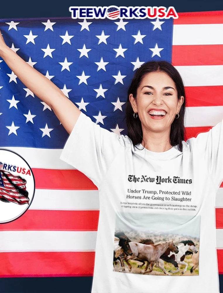 The New York Times under Trump protected wild horses - Adult & Kids T-Shirts, Sweatshirts & Hoodies apparel design preview 2