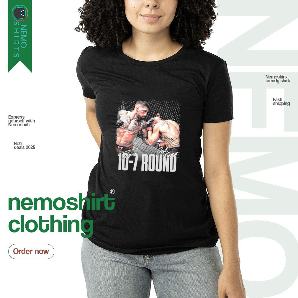 Ilia Topuria and Josh Emmett 10 7 round signatures - Adult & Kids T-Shirts, Sweatshirts & Hoodies apparel design preview 3
