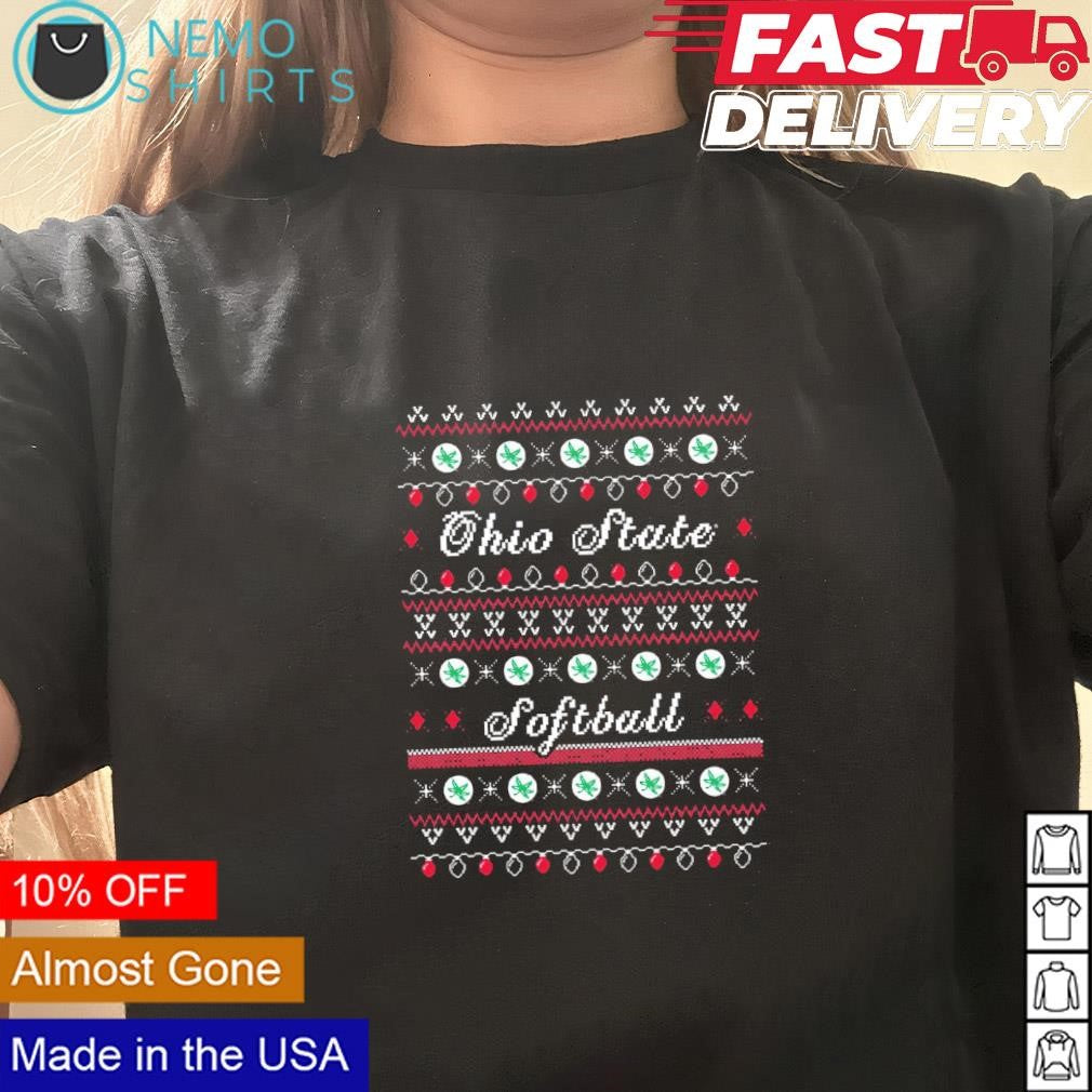 Ohio State Buckeyes softball ugly Christmas - Adult & Kids T-Shirts, Sweatshirts & Hoodies apparel design preview 3