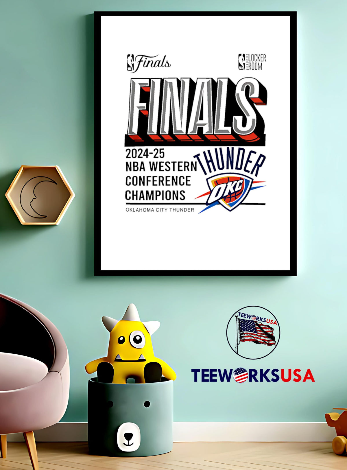 Oklahoma City Thunder Fanatics Steel 2025 Western - Adult & Kids T-Shirts, Sweatshirts & Hoodies apparel design preview 3