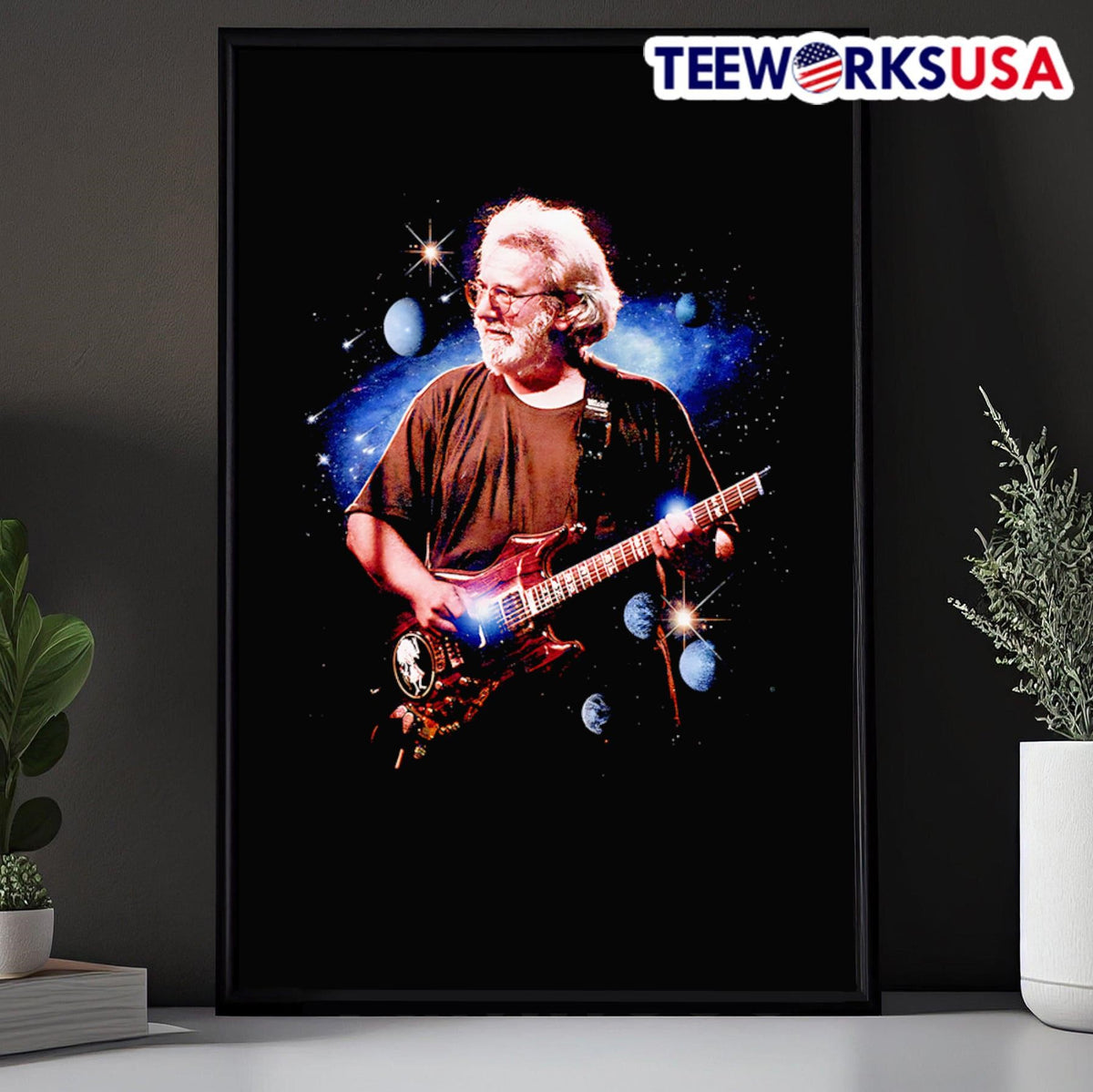 Jerry Garcia playing guitar space - Adult & Kids T-Shirts, Sweatshirts & Hoodies apparel design preview 5