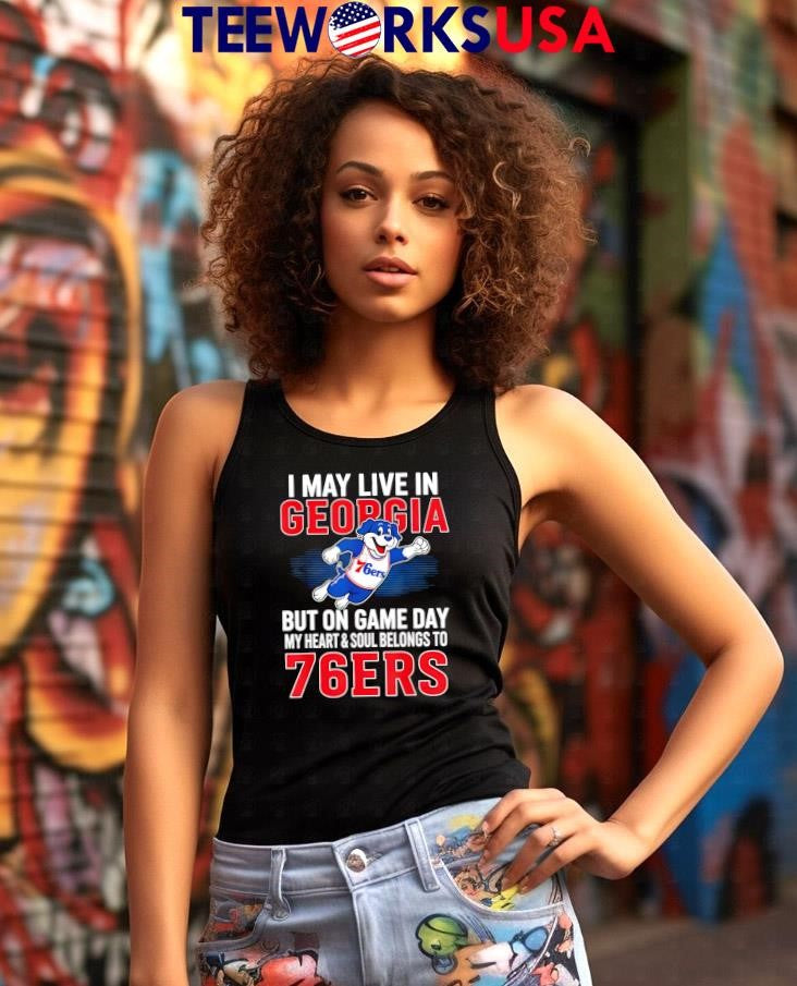 I may live in Georgia but on game day my heart and - Adult & Kids T-Shirts, Sweatshirts & Hoodies apparel design preview 7