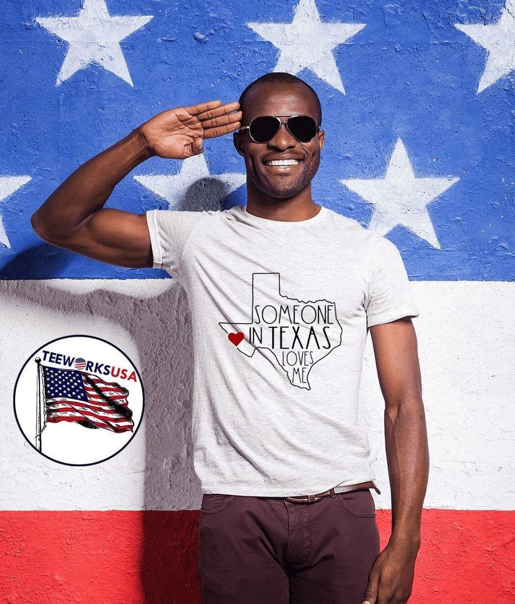 Someone in Texas loves me cute state pride gift - Adult & Kids T-Shirts, Sweatshirts & Hoodies apparel design preview 1