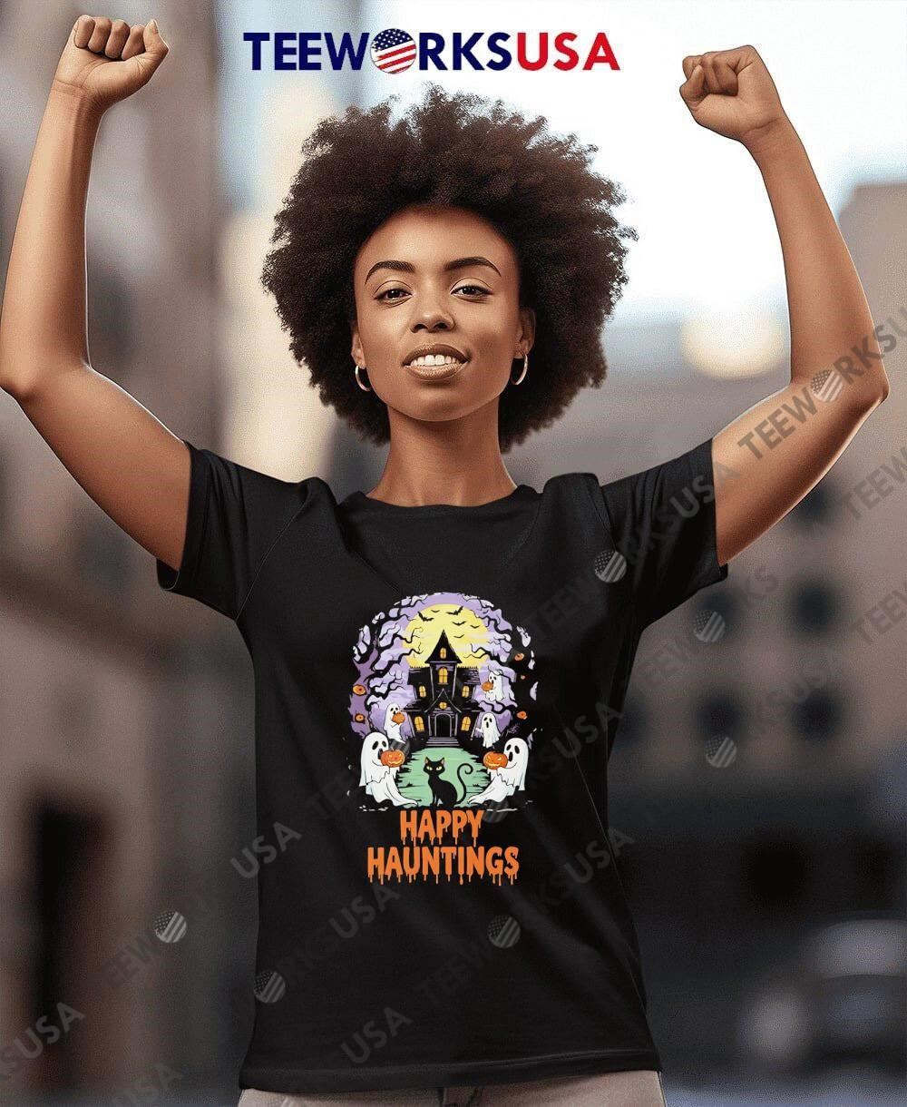 Happy Hauntings Halloween 2025 - Adult & Kids T-Shirts, Sweatshirts & Hoodies apparel design preview 8