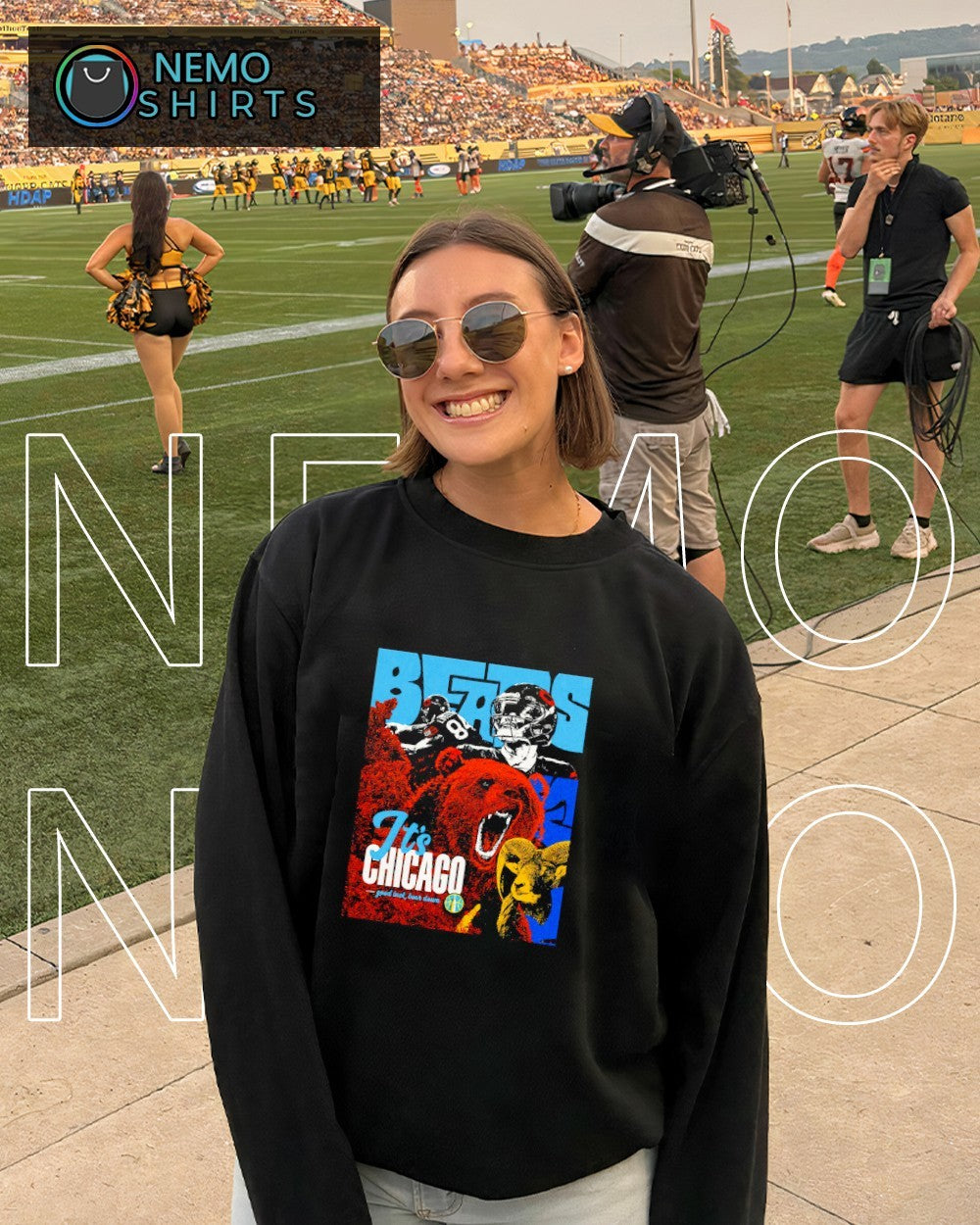Beat Rams it's Chicago Bears good luck bear down - Adult & Kids T-Shirts, Sweatshirts & Hoodies apparel design preview 4