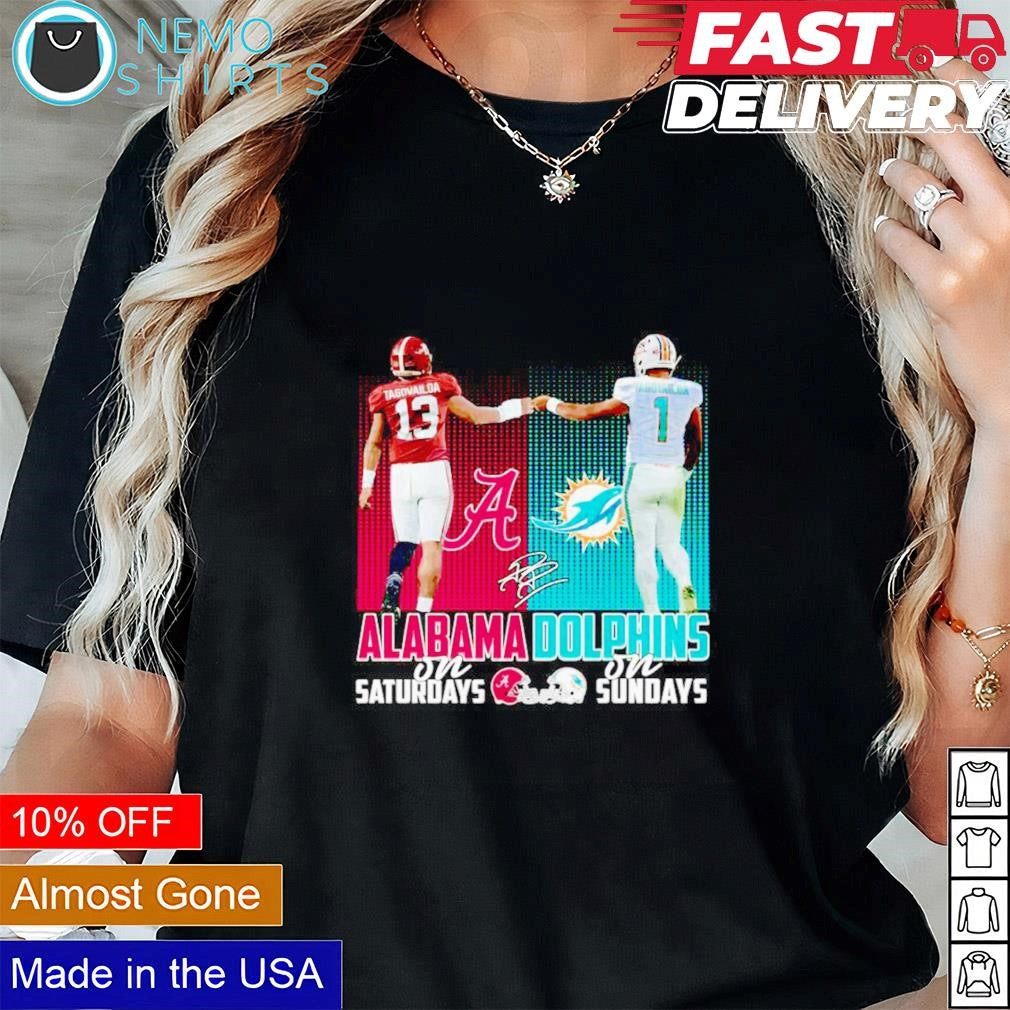 Alabama on Saturdays and Dophins Sundays signatures - Adult & Kids T-Shirts, Sweatshirts & Hoodies apparel design preview 2