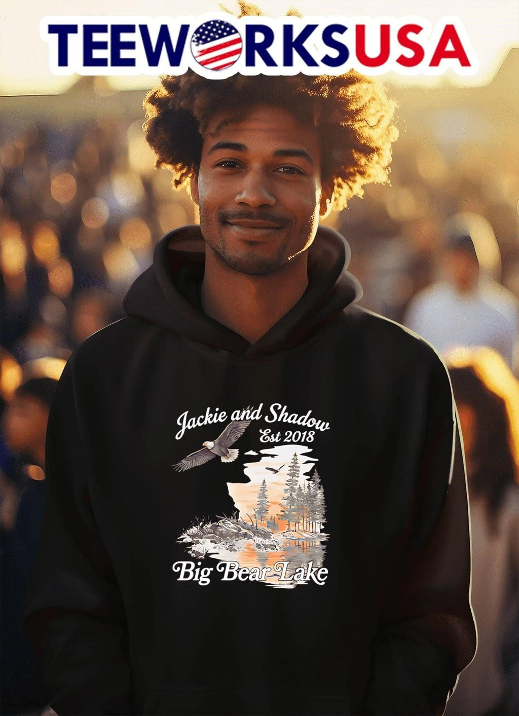 Jackie And Shadow Est 2018 Big Bear Lake Bald Eagles - Adult & Kids T-Shirts, Sweatshirts & Hoodies apparel design preview 2