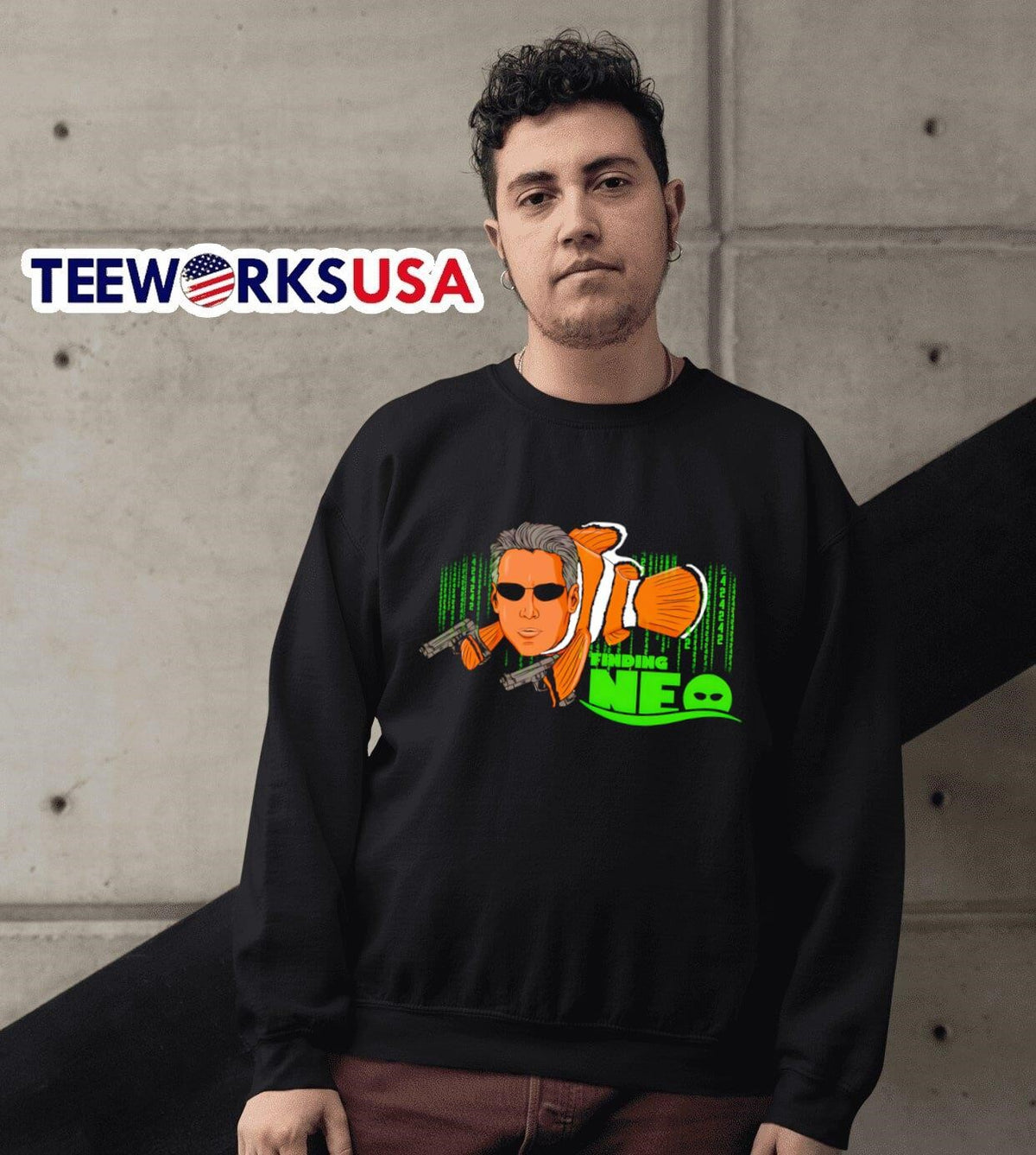 Finding Neo Matrix movie - Adult & Kids T-Shirts, Sweatshirts & Hoodies apparel design preview 6