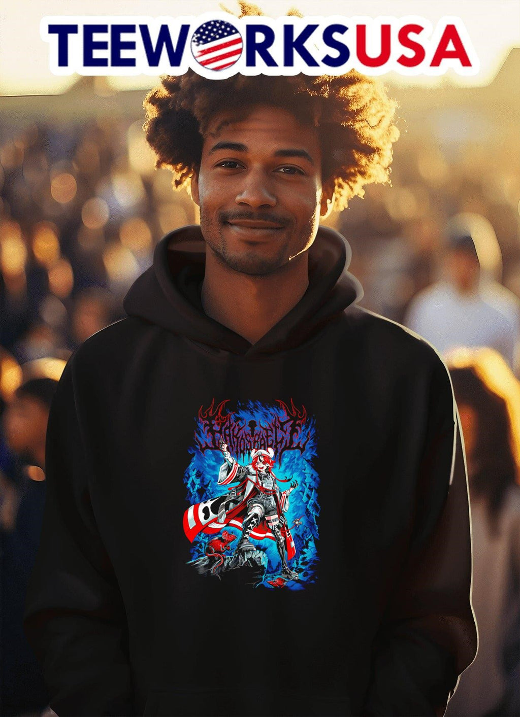 Hakos Baelz Metalcropolis - Adult & Kids T-Shirts, Sweatshirts & Hoodies apparel design preview 2