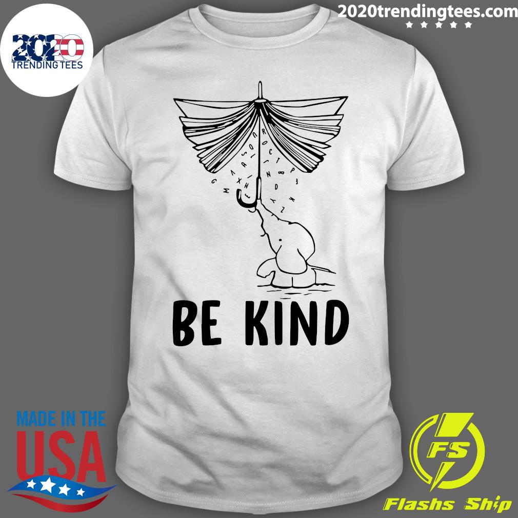 Elephant Umbrella Book Be Kind - Adult & Kids T-Shirts, Sweatshirts & Hoodies apparel design preview 1