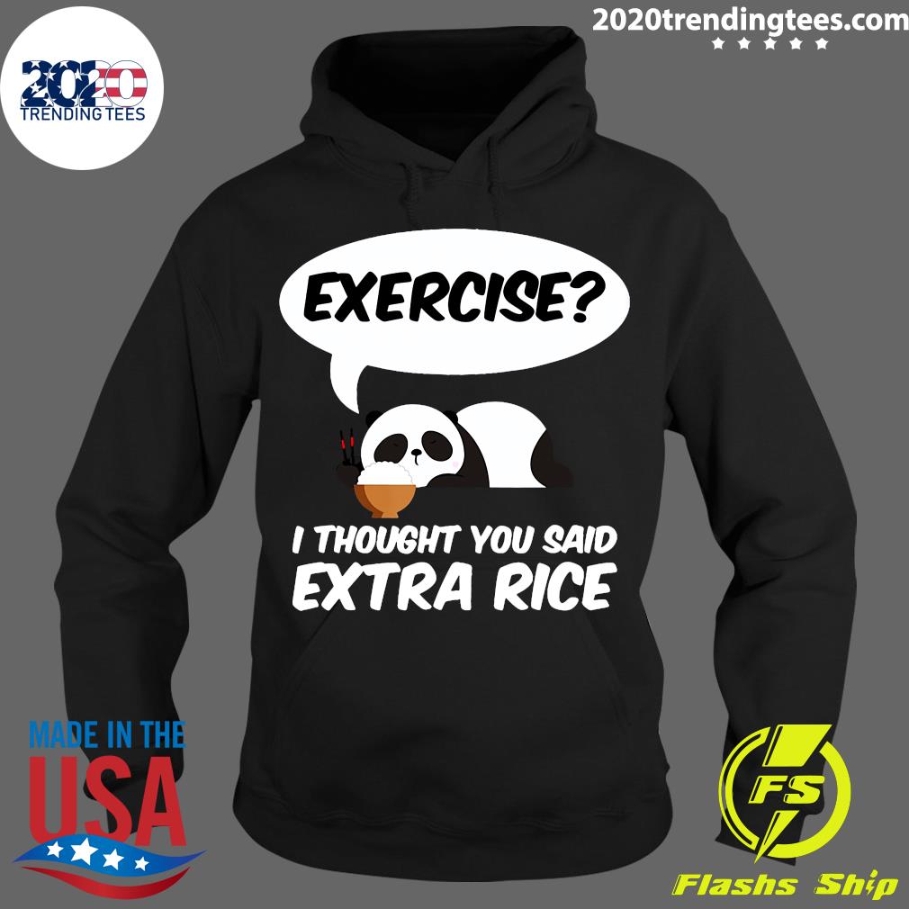Exercise I Thought You Said Extra Rice Panda - Adult & Kids T-Shirts, Sweatshirts & Hoodies apparel design preview 2