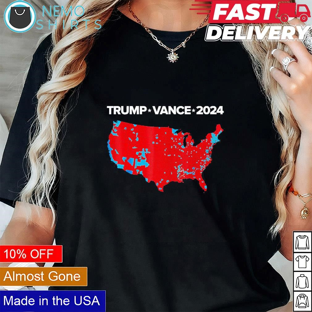 Trump Vance 2024 US electoral map - Adult & Kids T-Shirts, Sweatshirts & Hoodies apparel design preview 1