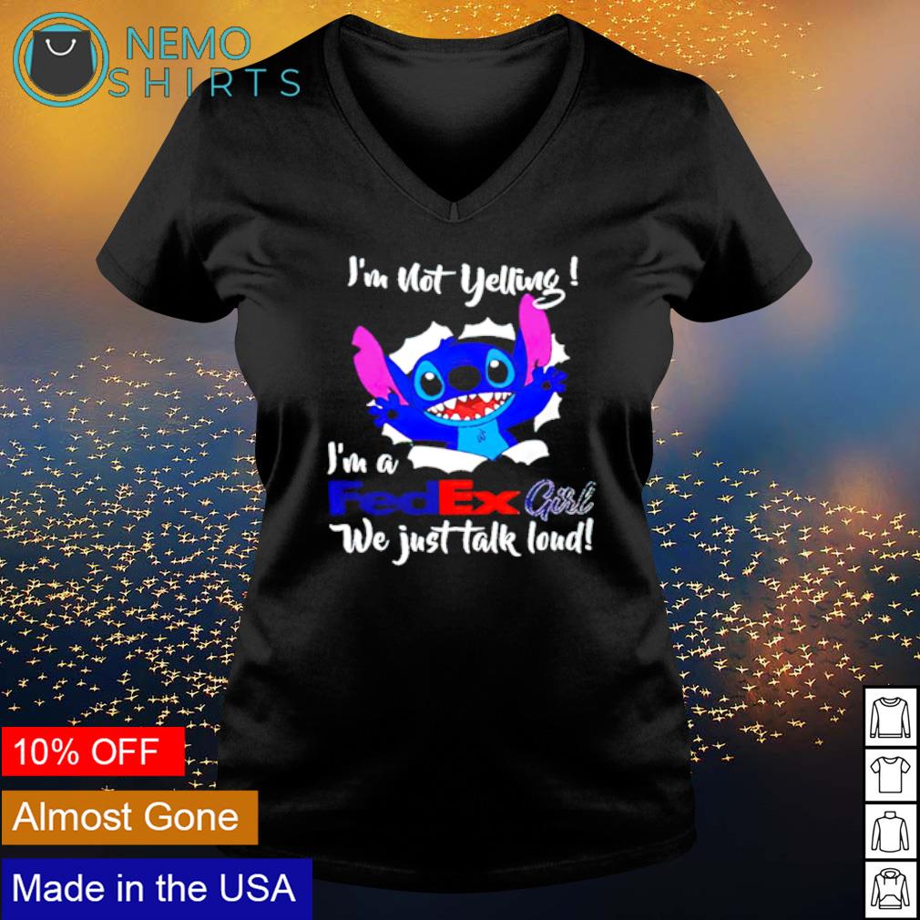 Stitch I'm not yelling a Fedex girl we just talk loud - Adult & Kids T-Shirts, Sweatshirts & Hoodies apparel design preview 5