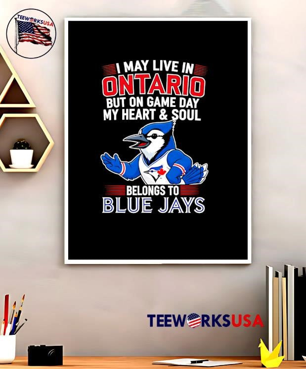 I may live in Ontario but on game day my heart and - Adult & Kids T-Shirts, Sweatshirts & Hoodies apparel design preview 5